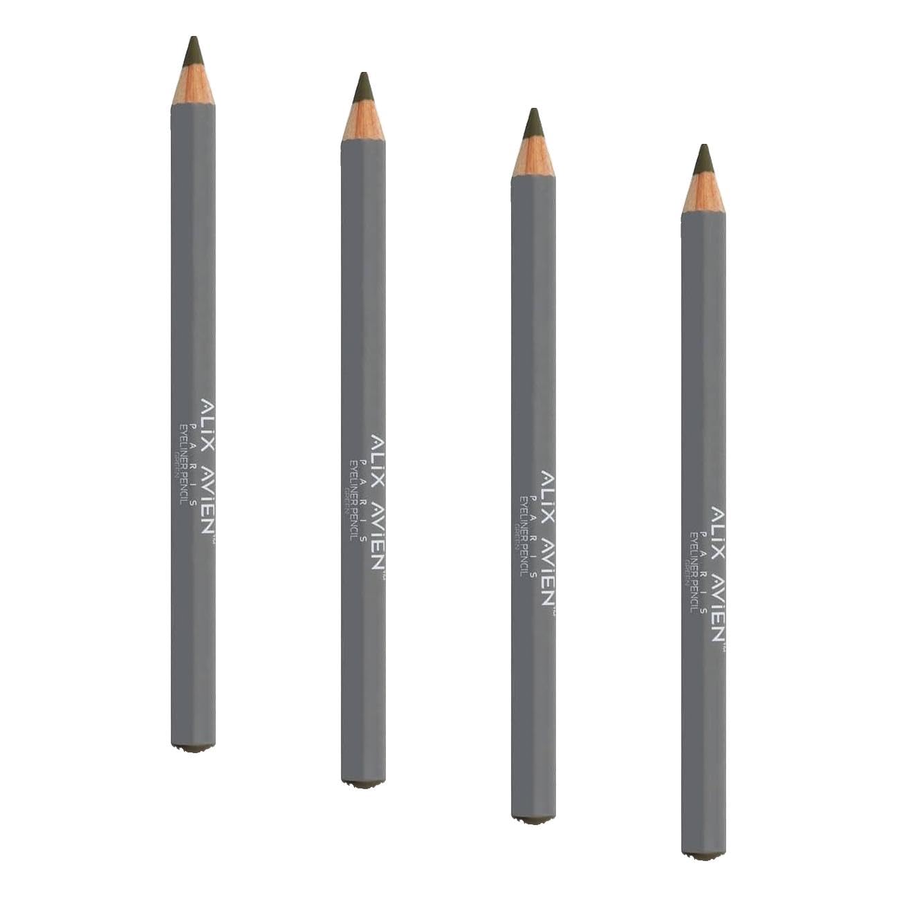 ALIX AVIEN Suya Dayanıklı Yoğun Pigmentli Kremsi Kolay Sürüm Yeşil Göz Kalemi - Eyeliner Pencil Green (4 paketi)