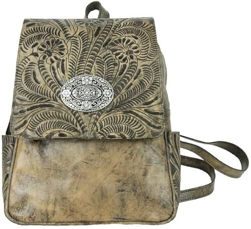 American West Lariats & Lace - Mochila de cuero (marrón carbón (7383555)), Marrón, American West Lariats & Lace