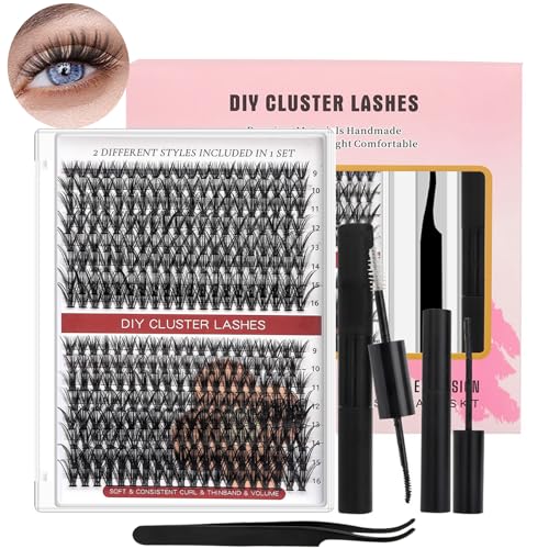BestoU Pestañas Pelo a Pelo Kit de Extensión de Pestañas DIY Pestañas Postizas Individuales con 320 PCS Pestañas Postizas Naturales 30D 40D Pegamento Pestañas Pinzas Kit Pestañas Extensiones