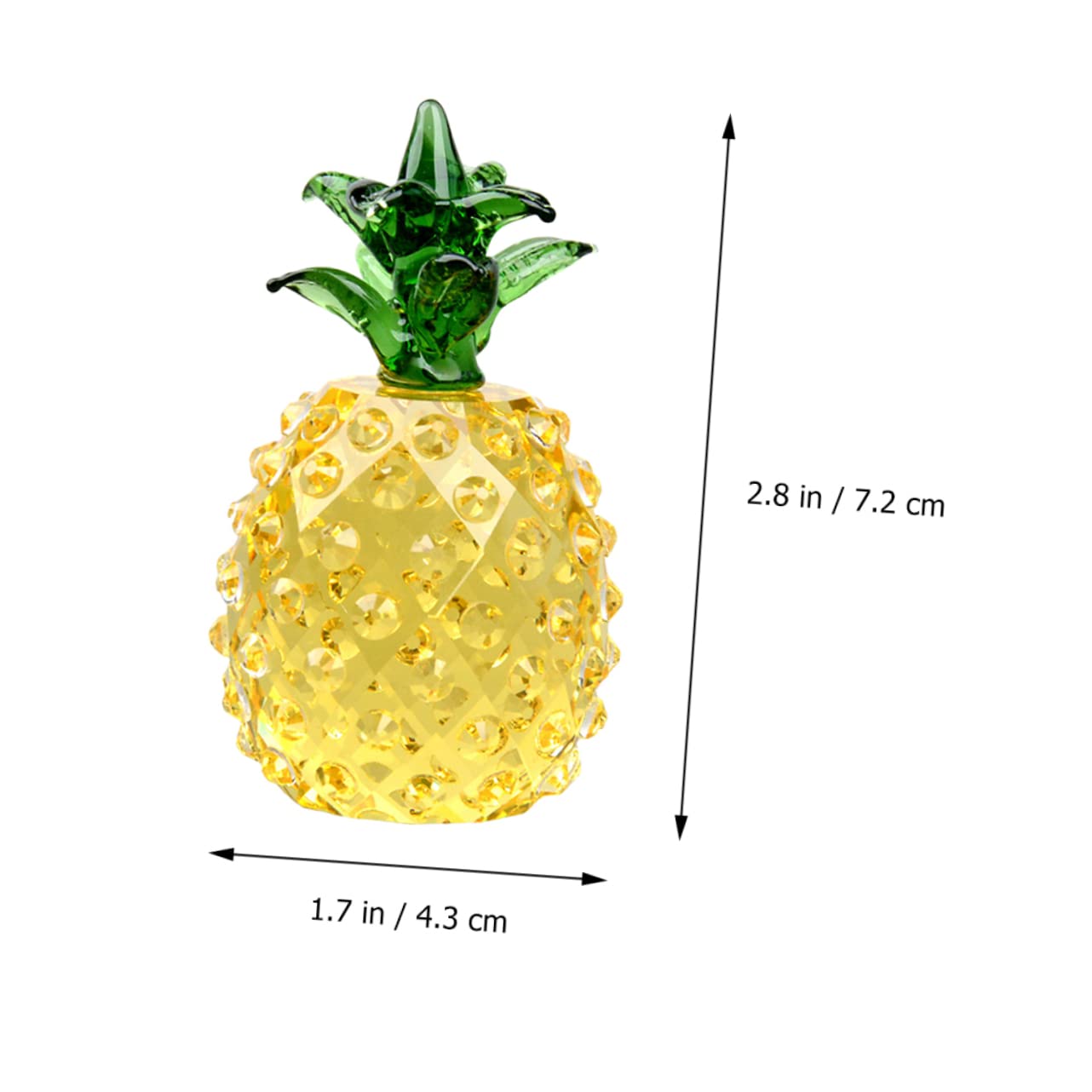 Amosfun 3 Piezas De Piña De Cristal Tallada Adorno De Escritorio Fruta Decoración del Hogar para Fiestas.