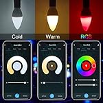DOGAIN Smart Light Bulbs E12 Base LED Light Bulb Color Changing WiFi-Bluetooth Lights Compatible with Alexa Google Home Tunable White Candelabra Bulbs 360 lm 35w Equivalent 6 Pack - Image 3