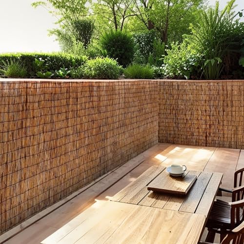 Schilfmatten Natürlicher Schilfrohrmatte Bambuszaun Schilf Sichtschutz 60cm 90cm 100cm 110cm 120cm 130cm 140cm Hoch Für Balkon Gartenzaun Outdoor Schilfzaun