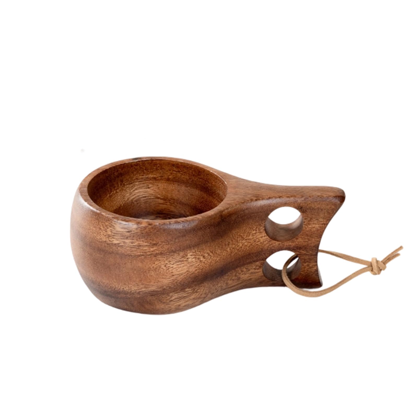 jiingekk Sturdy Drinking Mug with Two Handles for Coffee Milk User Friendly Wooden Beverage Mugs
