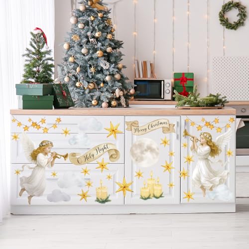 Vinilos decorativos Navidad ángel elegante 35x12 in miniatura 4