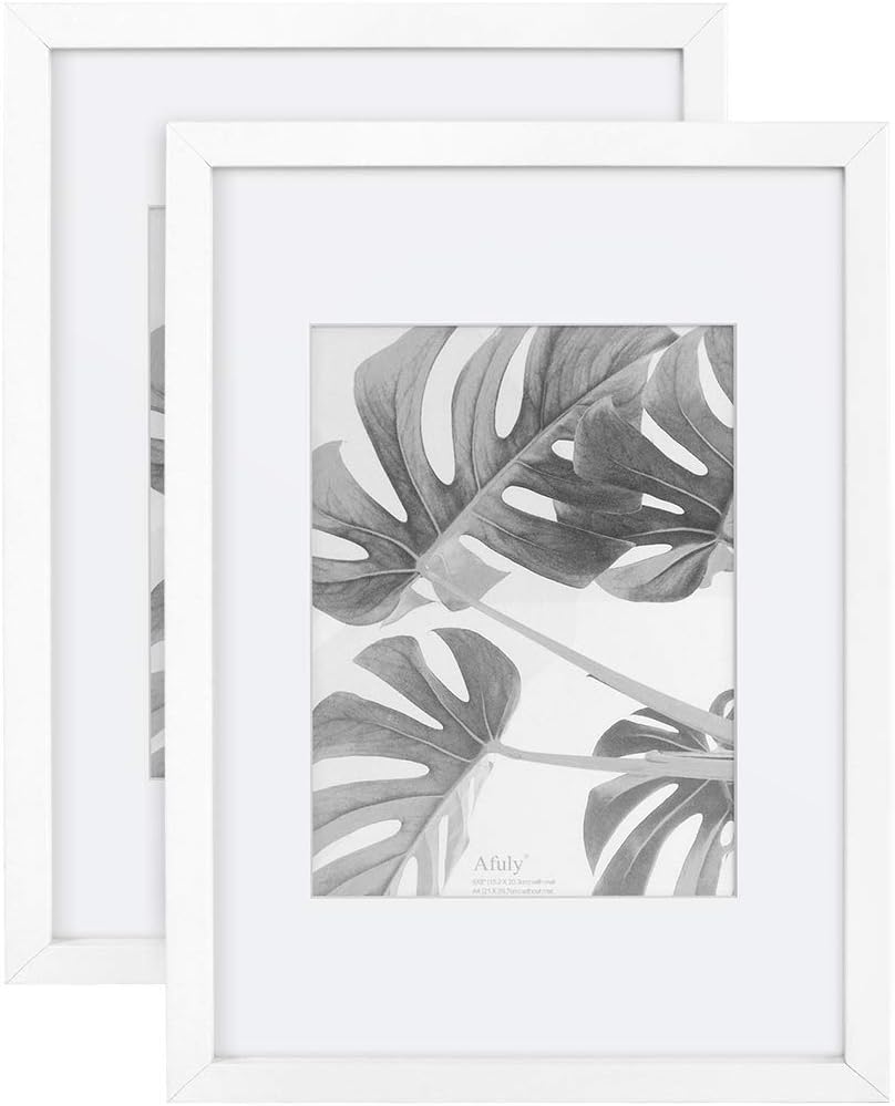 Afuly A4 Photo Frame White 6×8 picture frames Wall Mounted and Tabletop