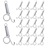 24pcs Silver Metal Finger Spring Hook Lock Spring Latch for Stabilized Bird，Cat， Hamster， Rabbit，Dog，Parrot，Hedgehog Pet Wire Cage Door (Silver)