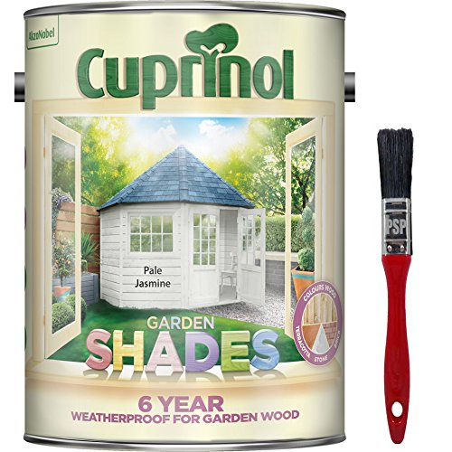 New 2018 Improved Formula Cuprinol Garden Shades Pale Jasmine 5L. Now Offers 6 Year Garden Wood Weather Protection. Includes PSP Touch up Wood Care Brush.
