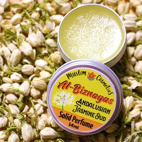 Jasmine SOLID perfume | Andalusian Oud | Agarwood oil | Halal | Vegan || Made in Canada - Muslim Cosmetics - Al-Biznagas 0.5oz / 14ml - Image 2