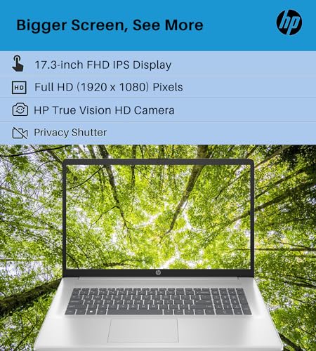 Image of hp 2024 Newest 17 Inch Business Laptop, 17.3 inch FHD IPS Screen, 12th Gen Intel i3 1215U Processor, 64GB RAM, 2TB SSD, Intel UHD Graphics, Webcam, Anti-glare, HD Camera, Wi-Fi, Windows 11 Pro