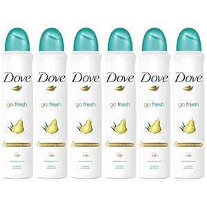 6 Pack Go Fresh Pear & Aloe Antiperspirant Deodorant Spray, 5.07 Ounce Each Compatible with Dove Go Fresh Pear & Aloe Antiperspirant Deodorant 150ml