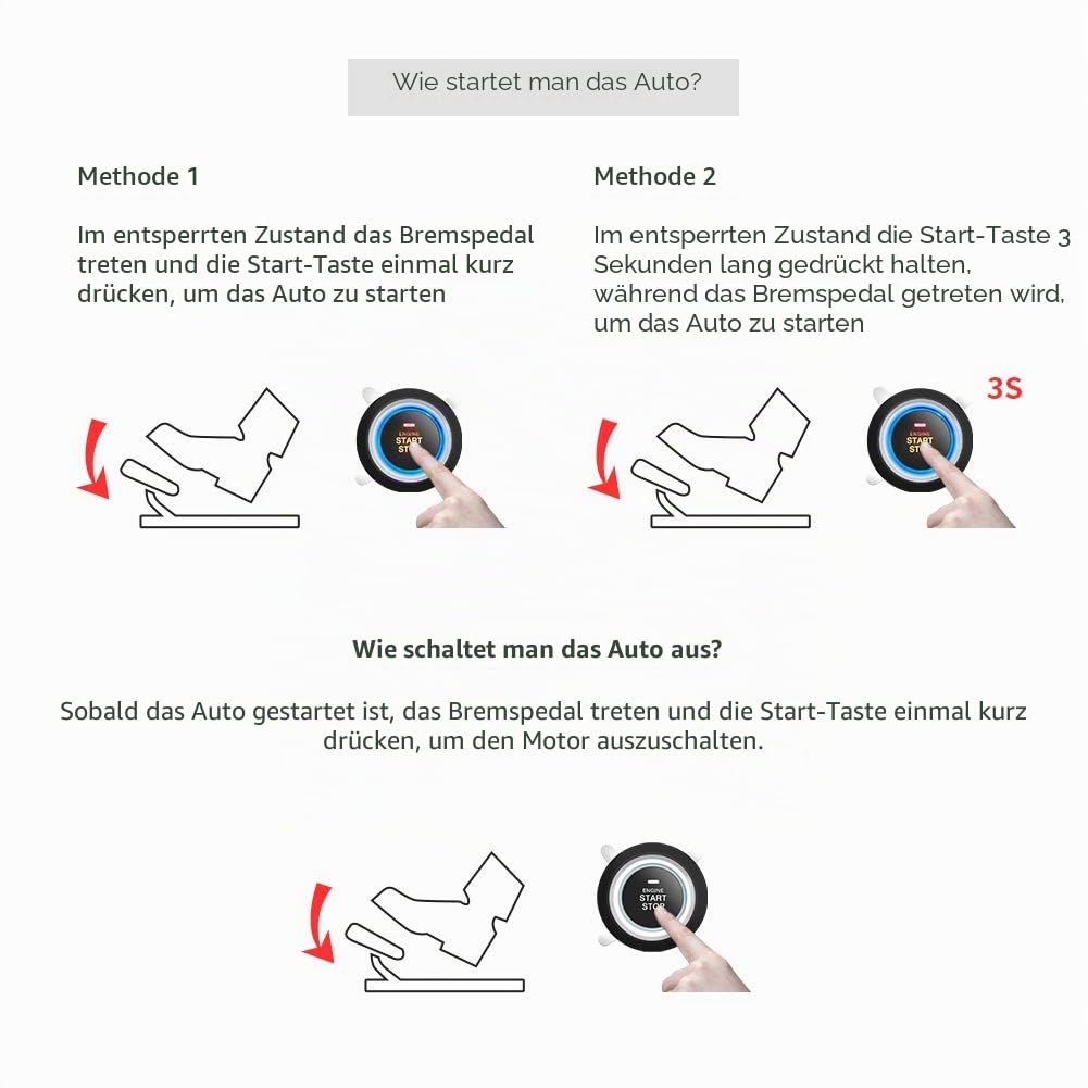 Easyguard Autoalarm-System, schlüsselloser Zugang, PKE-Fernbedienung, Motorstart/-Stop-Taste, automatisches Sperren oder Entsperren der Autotür, passend für die meisten dc12v Autos