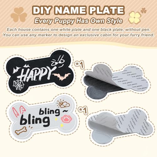 Jiupety Indoor Dog House with Frame, Cute Dog Tent Bed with Cover Cave, Breathable, Washable, and Foldable House, Suitable for 10-20 Lb Puppy and Cats, Medium (17"×17"×17"), Beige - Image 6