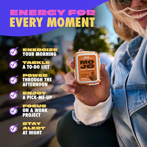 Image of MOJO Energy Pouches Cinnamon Churro Flavor, 50 mg per Caffeine Pouch, 15 Pouches, 5-Pack