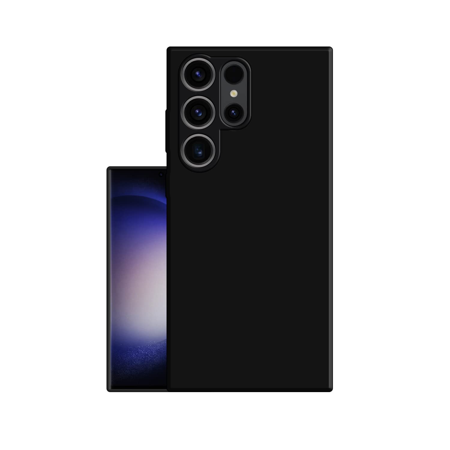 HELLO ZONE Rubber Exclusive Matte Finish Soft Back Case Cover for Samsung Galaxy S23 Ultra 5G - Black