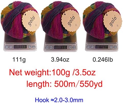golo MQ Colorful Ball Wool Yarn for Hand Weaving