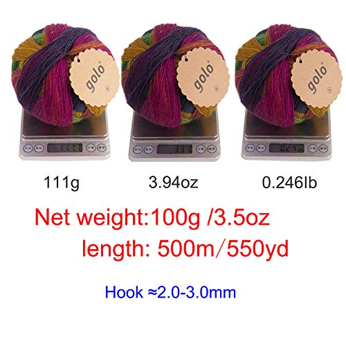 golo MQ Colorful Ball Wool Yarn for Hand Weaving