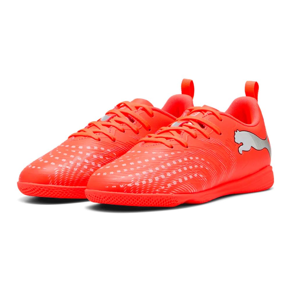PUMA Future 9 Play IT JR - Tenis de fútbol, Color Rojo, Blanco, Negro y Plateado, Talla 12 de Reino Unido, Rojo Brillante Puma Blanco Puma Negro Puma Plata, 31 EU