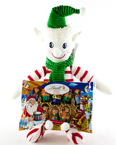 Christmas Gift Pack Bundle Lindt Milk Chocolate Elves and Bonus Plush Sock...