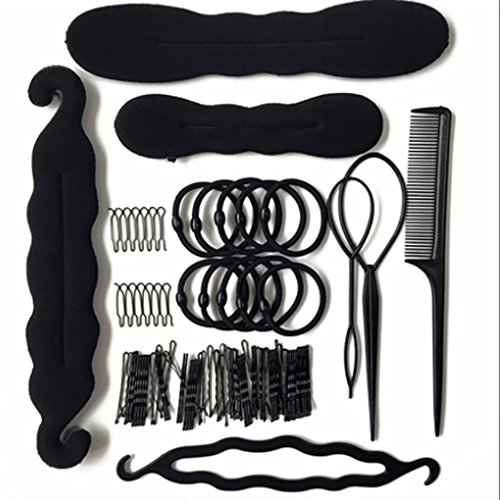 Hair Accessories Hair Styling Set Kit For Women Topsy Tail Hair Tools Haircut Clamp Hair Styling Tool Bun Maker Hair Braid Tool for Making Hair Styles Hair Braid Magic Twist Tool (Hair Bun Set)