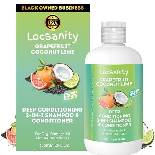 Locsanity - Grapefruit Coconut & Lime 2-in-1 Loc Shampoo & Conditioner - 16oz - Hydrating,...