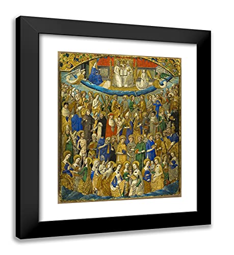 ArtDirect Egregius Pictor Franciscus 20x23 Black Modern Framed Art Print Titled The Trinity and Saints in Paradise, or La Cour Caleste from a Volume of La Cita de Dieu by St Augustine