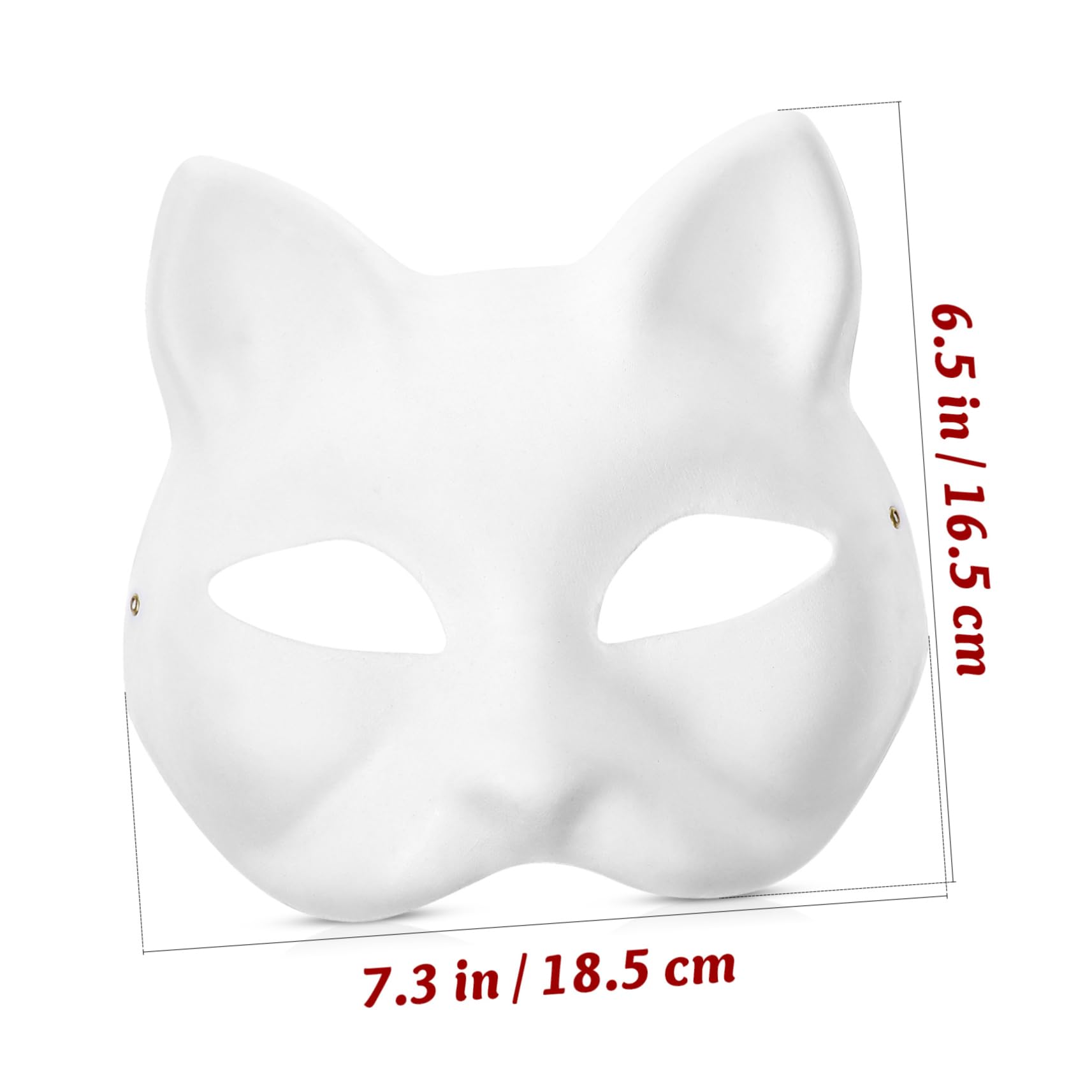 Toyvian Blank Paper Cat Masks Kit 20pcs Half Cat Mask Blanks for Masquerade Party