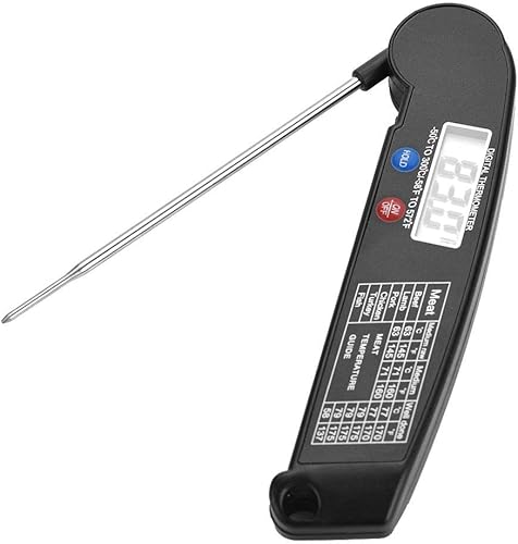 ViaGasaFamido Termómetros de carne Termómetro de cocina Termómetro digital multifuncional para alimentos Termómetro plegable para asar a la