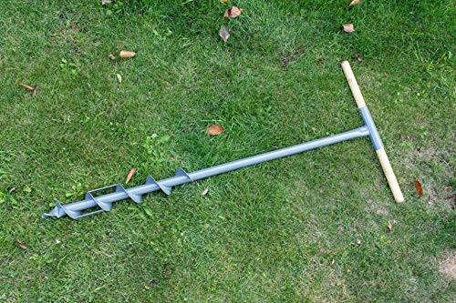 Erdbohrer, Handbohrer 7 cm Durchmesser, 105cm Länge mit Holzgriff