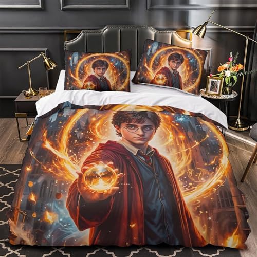 Harry Potter Set Copripiumino 3 Pezzi Copripiumino 3D Stampa Digitale