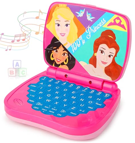 Image of Zest 4 Toyz Educational Laptop for Kids Toy with Lights and Sounds Learning Laptop Educational Toy Alphabet and Numbers Portable Battery Powered Birthday Gift for Girls (Princess Theme)