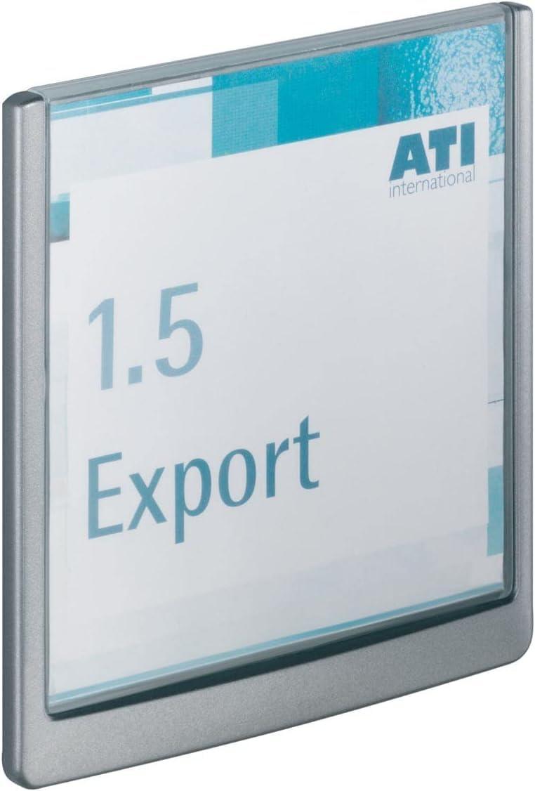 Durable Simple One Click Wall Mounted Sign, 5-7/8" x 5-7/8", Graphite (486237)