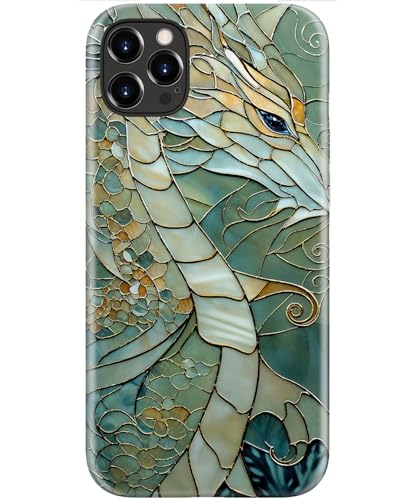 Image of Goodon for iPhone 12 Pro Max Case Cute - Wireless Charging Compatible - Dual-Layer Hard Shell + Silicone Cover - Protective Phone Case with Trendy Designs for Women - an Abstract Dragon