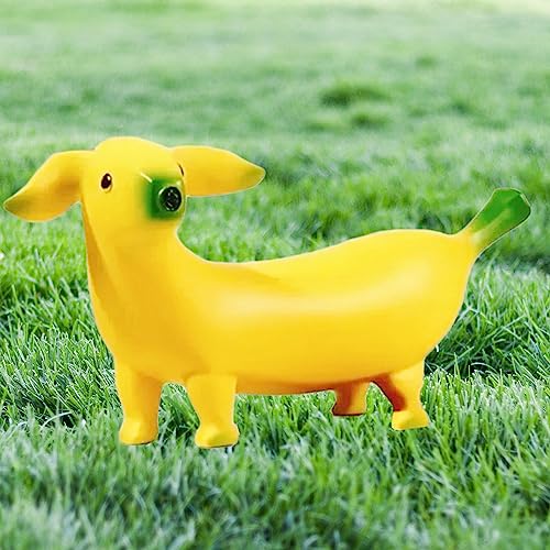 Eousera Cute Banana Dog Garden Statue Decor, Unique Banana Dog Sculptures For Home Office Figurines Outdoor Yard Patio Lawn Ornaments Decorations, Funny Gifts For Weird People #TOP5