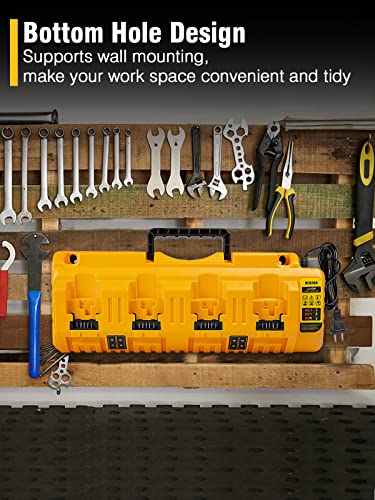 Coomyxin Dcb104 Replacement For Dewalt Battery Charger Station Comaptible With Dewalt 12V 20V Battery Multi Charger 4Port Charger With 2 Usb Ports(No Battery) #TOP6