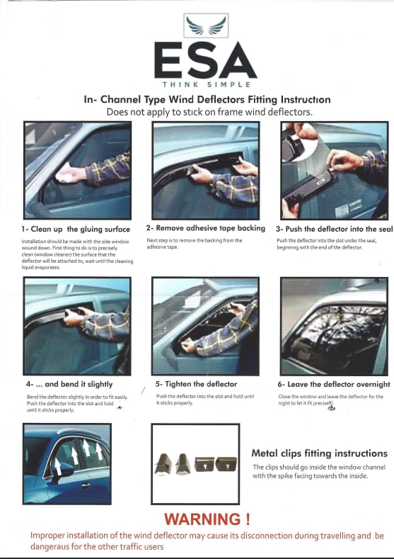 WIND RAIN SUN SMOKE GUARD DEFLECTORS Compatible With MB A-CLASS W177 2018 ONWARDS 5 DOORS 4 Pcs - Image 6