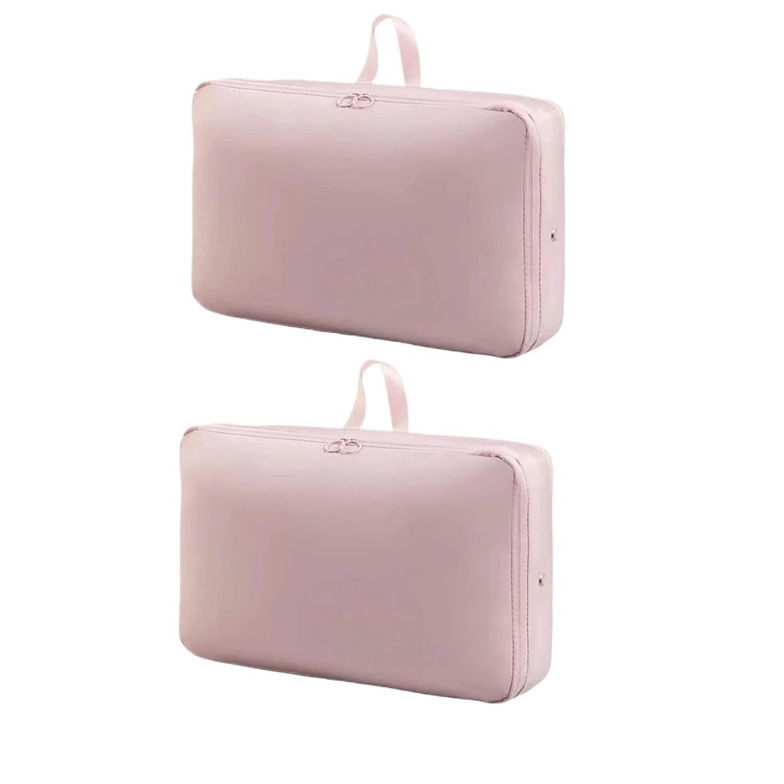 2PCS Zipper Compression Bags for Duvet Storage - Space Saving Organizer for Clothes, Blankets, and Comforters(Pink2pcs)