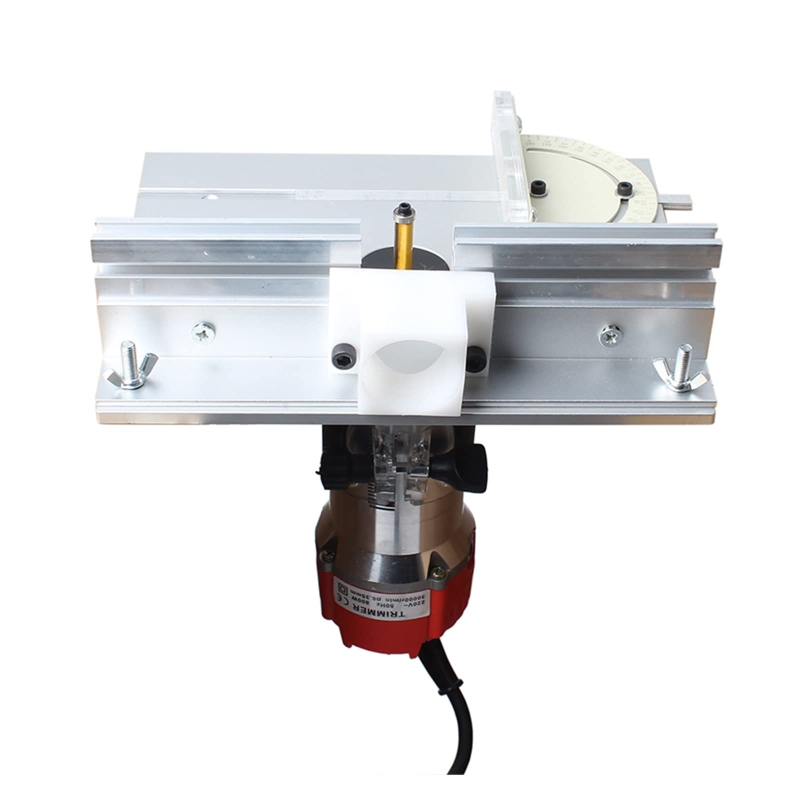 Placa de inserción de mesa de enrutador for bancos de carpintería sierra de mesa con guía de calibre de inglete soportes deslizantes de cerca de perfil de aluminio Herramientas para trabajar la madera