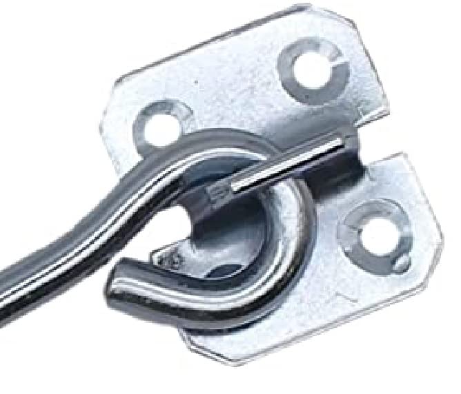 TERF® 100mm Heavy Duty Silver Wire Cabin Door Hook and Eye Lock 100mm (4 inch) Cabinet Latch Catch including Fixing Screw For Door Gate Window Closet Shed Latch - Image 4