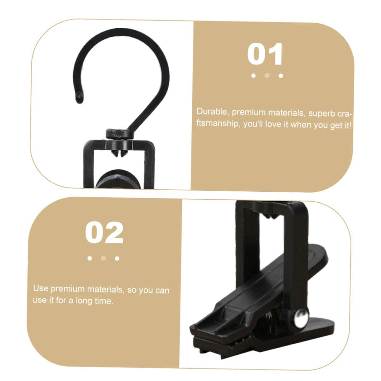 GOOHOCHY 10pcs Clip Portable Garment Rack Portable Wind Rope Hook Curtain Rod Hangers Portable Clothes Rack Pants Rack Hanger Utensil Hanger Curtain Hanger Outdoor Hangers Black Plastic