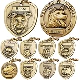 Border Collie Dog Tags Personalized for Pets Custom Engraved Dog Name Id Tag Pure Copper 3D Dimensional Embossed Pet Head Border Collie Dog Collar Accessories