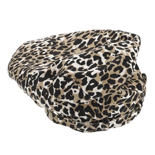 NIYANGLE Fashionable Beret Hat Women's Dance Disco Beret Leopard Print Versatile Style