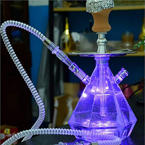 Premium Authentic Shisha Hookah Set, Oriental Wasserpfeife Kit Fixture 2 Schlauch + Fernbedienung Mit Licht, Narghile… – Bild 3