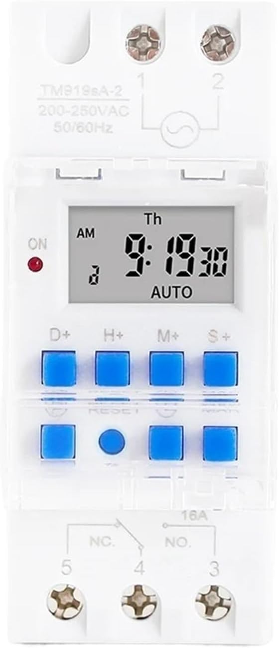 1 Second Interval 16a Load 220v 250v Ac Programmable Digital Timer Switch Relay Control Time 7 Days Auto on Off Din Rail Mounted