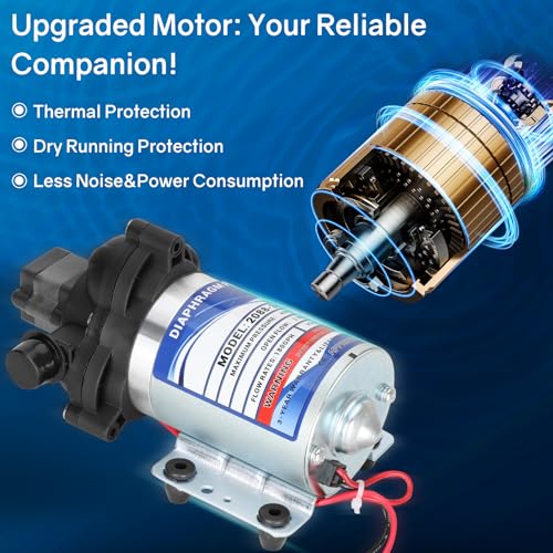 Image of Automatic-Demand Diaphragm Pump 2088-343-135, 12V DC, 3.0 GPM With Viton Valves, 45 PSI Demand Switch, Santoprene Diaphragm, Self-Priming, MAX 10 AMPS, 1 /2 inch-14 NPSM Port