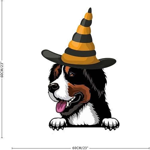 Miniatura 5 de Calcomanías de Halloween de bruja de gran montaña, calcomanías de pared de Halloween para perros de gran montaña, arte de pared extraíble, papel