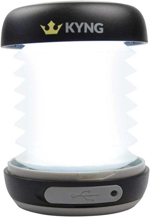 KYNG Solar Rechargeable LED Lantern Collapsible for Camping Outdoors Emergency Built In Power Bank Emergency Charger for Phone Water Resistant, Flashlight for Outdoor Hiking, USB Charging, Solar Panel