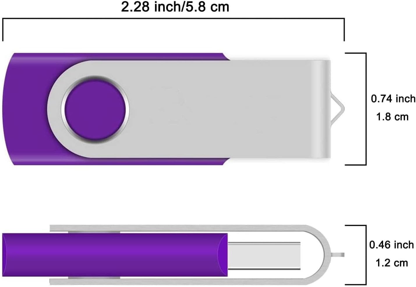 32GB Flash Drive 10 Pack, Alihelan 32G USB Stick Thumb Drive Bulk USB 2.0 Memory Stick Swivel Pen Drive Jump Drive, Purple - Image 2