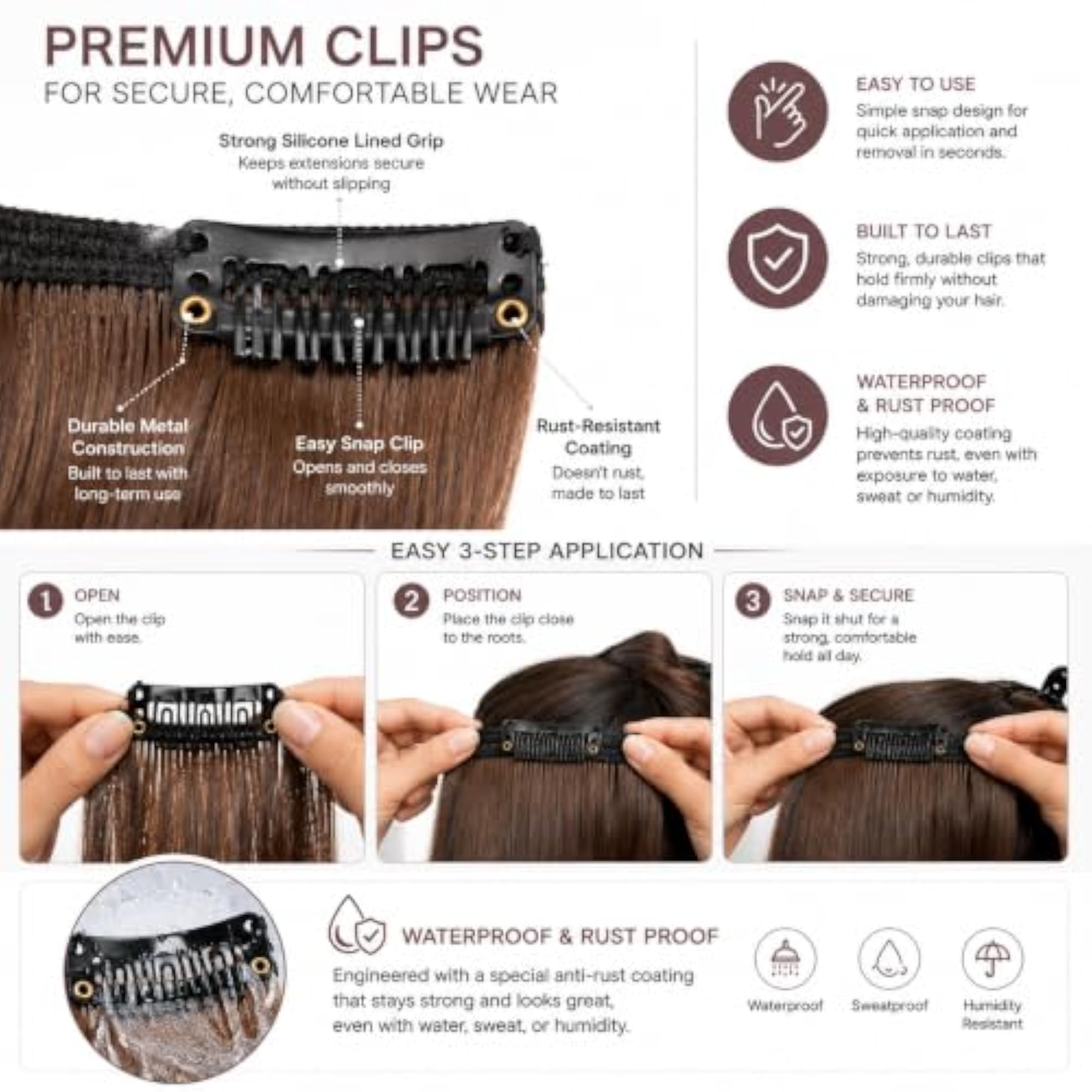 Colourful Wavy Clip-In Hair Extensions for Women