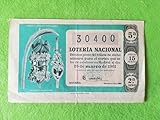 Genérico Decimo de loteria nacional antiguo marzo de 1961 artes y oficios populares palmas y palmones