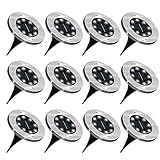 Sunco Lighting 12 Pack Solar Lights Outdoor Garden LED, Waterproof Landscape Pathway Lights, Dusk to...